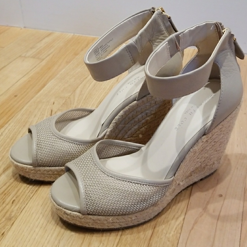 Wedge open toe shoes